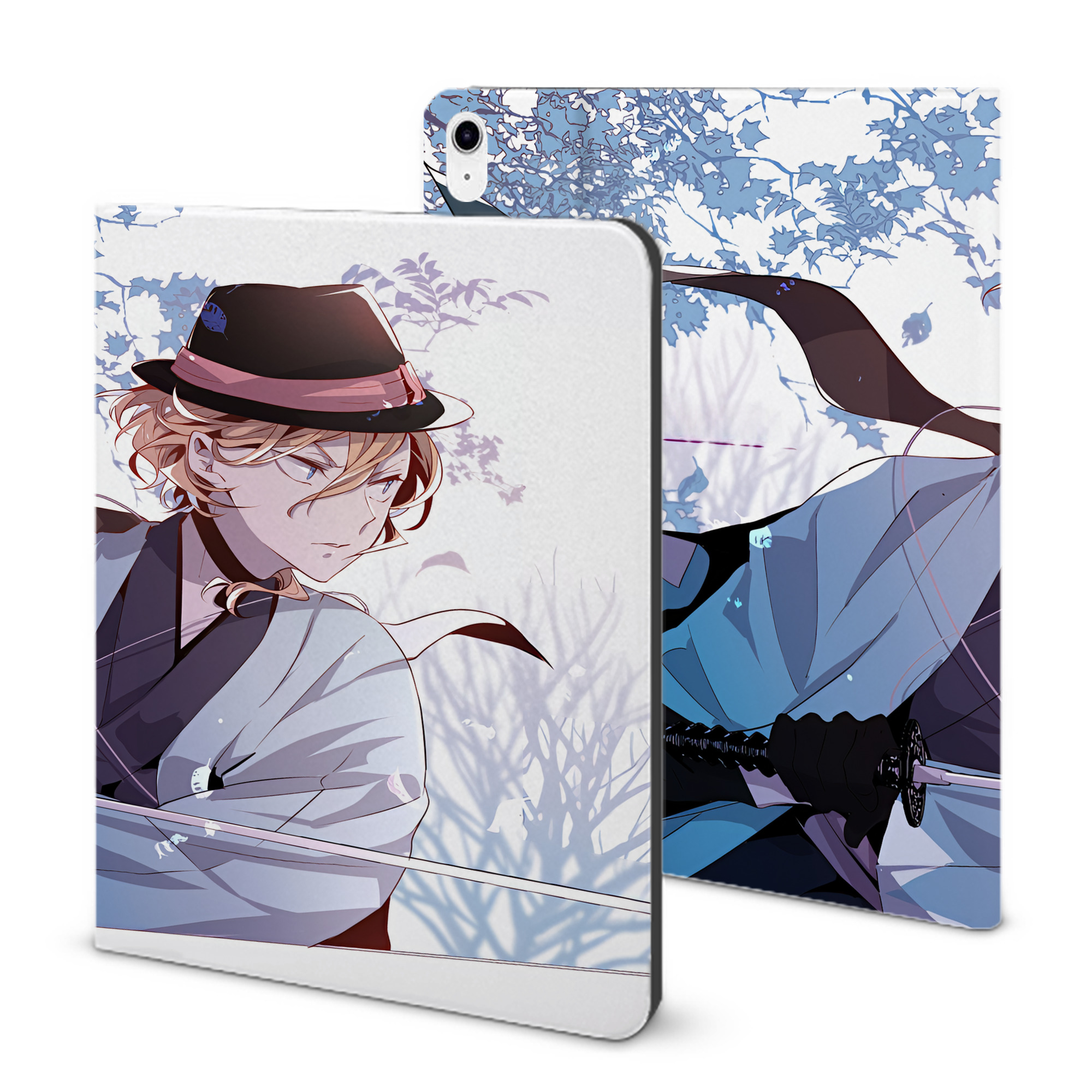 （画像用） 文豪ストレイドッグス Bungo Stray Dogs IPad ケース ブック型 PUレザー TPU 耐衝撃 軽量 薄型 ペン収納なし 全面保護 IPad 各モデル対応